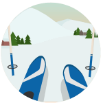 Niveles de pistas azules de esquí.
